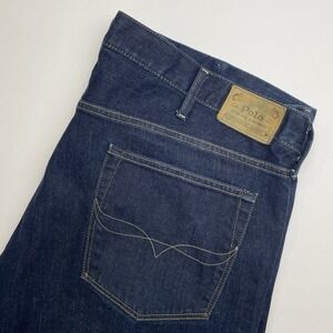 Polo Ralph Lauren Varick Slim Straight Jeans Mens 44x30 Dark Wash Blue Denim
